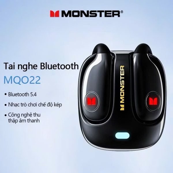 Tai nghe Bluetooth Monster 5.4, HIFI 3D, pin 20h, chế độ kép, lọc ồn thông minh