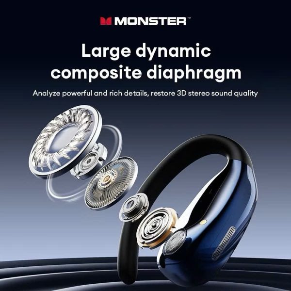 Tai nghe Bluetooth Monster 5.4, HIFI 3D, pin 20h, chế độ kép, lọc ồn thông minh