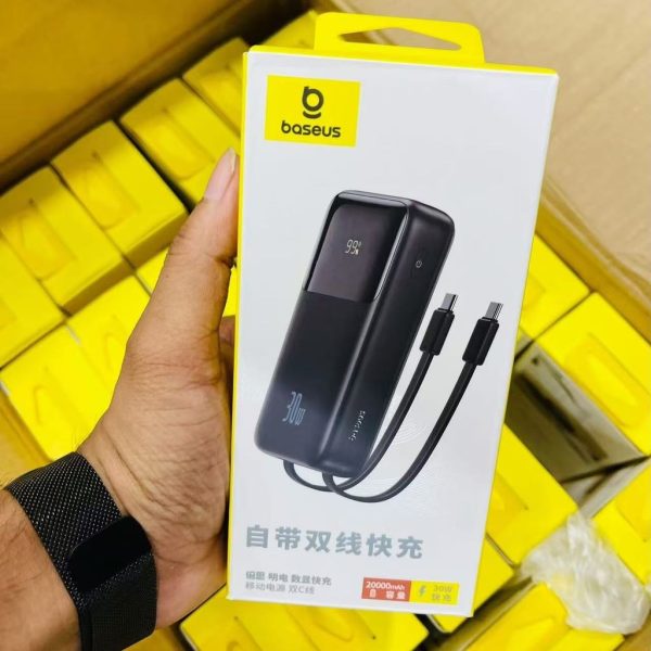Pin dự phòng Baseus 20.000mAh PPD20C sạc nhanh 30W, Tích hợp 2 dây sạc Type-C kép