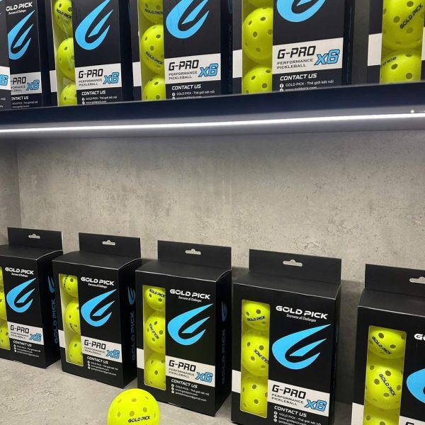 Hộp 6 quả bóng thi đấu Pickleball chính hãng Gold Pick, bóng 40 lỗ, nhựa nguyên sinh