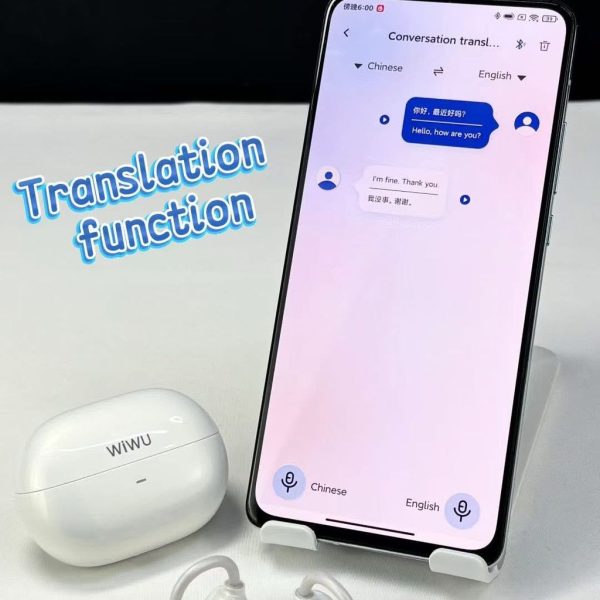 Tai nghe phiên dịch WiWU W04 Ai – Ai OWS, Bluetooth 5.3 phiên dịch thời gian thực Tai nghe phiên dịch WiWU W04 Ai – Ai OWS, Bluetooth 5.3 phiên dịch thời gian thực