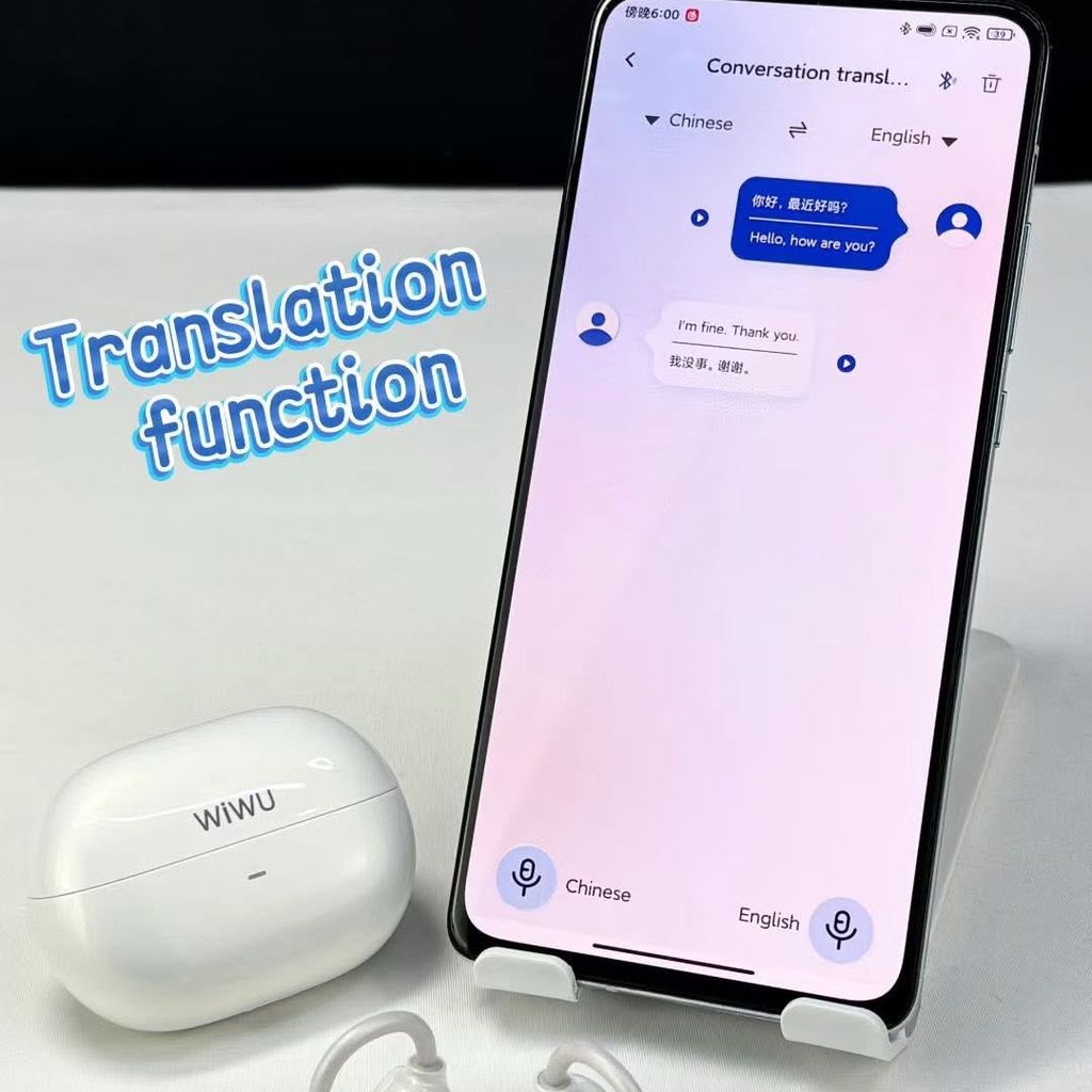 Tai nghe phiên dịch WiWU W04 Ai – Ai OWS, Bluetooth 5.3 phiên dịch thời gian thực Tai nghe phiên dịch WiWU W04 Ai – Ai OWS, Bluetooth 5.3 phiên dịch thời gian thực - Ảnh 8