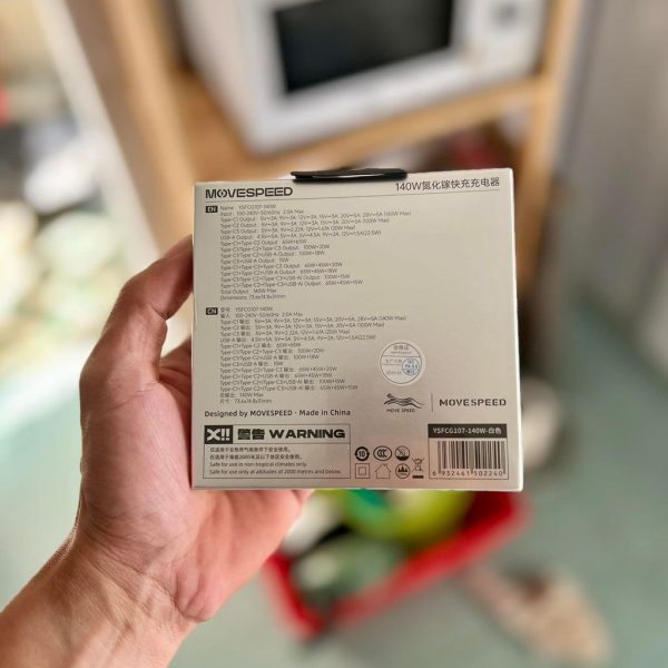 Cục Sạc USB C MOVESPEED 140W PD3.1 GaN 4 100W - YSFCG107